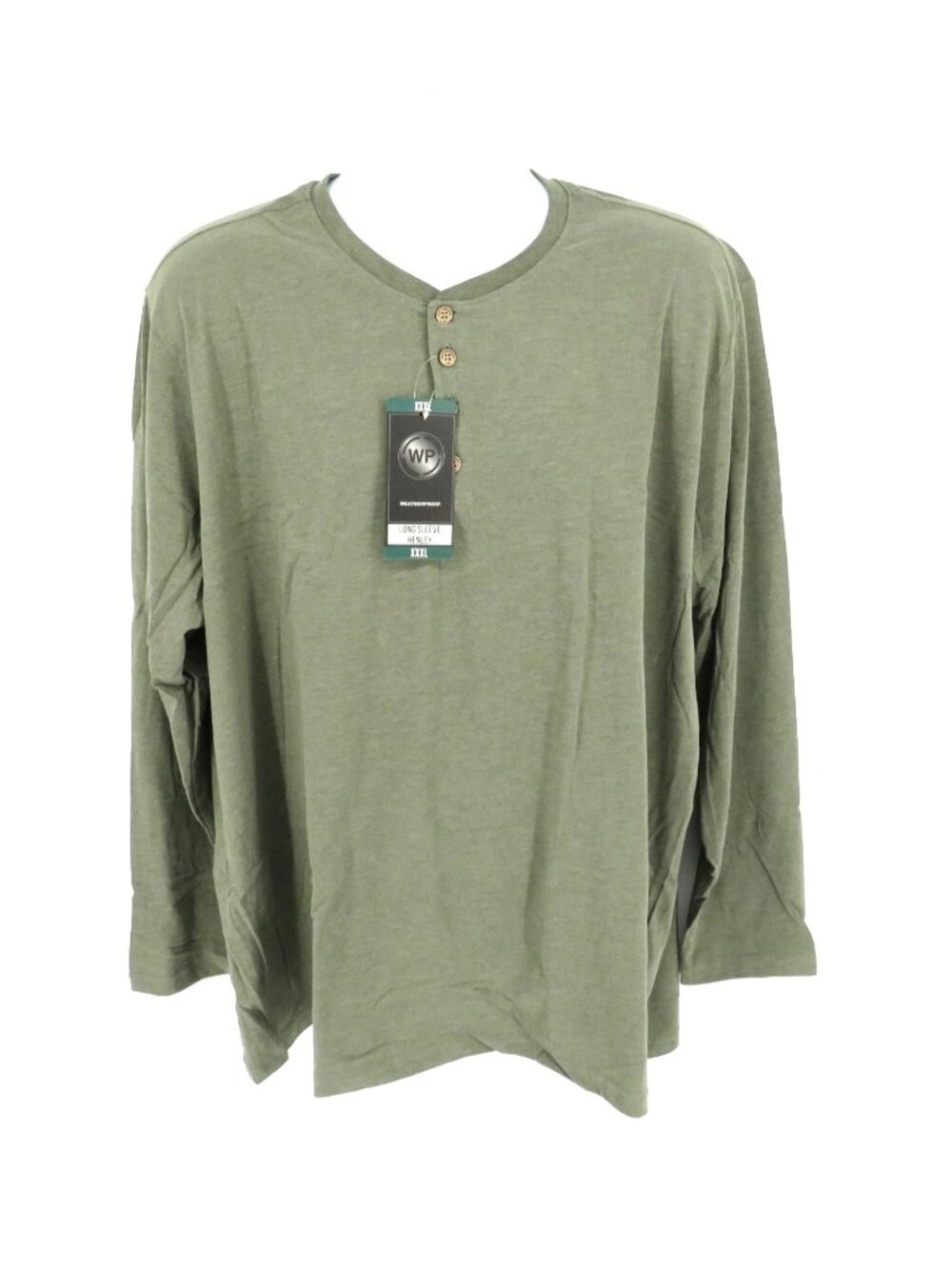 Weatherproof Mens XXXL Olive Heather Long Sleeve Henley Shirt NEW